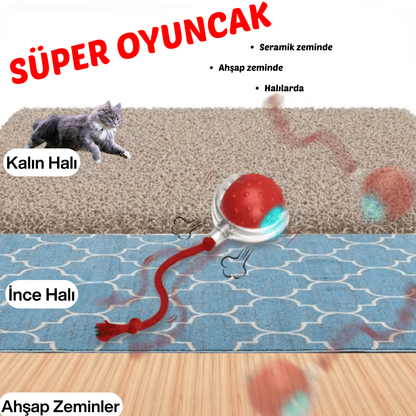Solopet Akıllı İnteraktif Kedi Köpek Oyun Topu - Otomatik Hareketli ve LED Işıklı