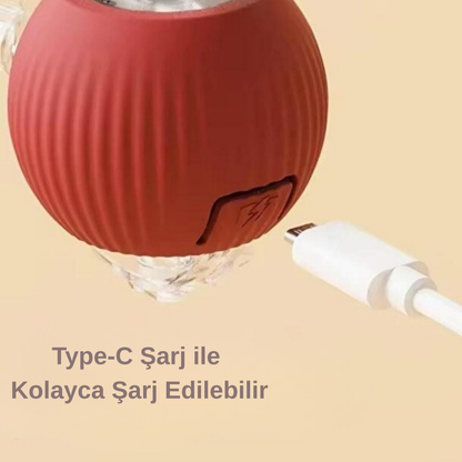 Solopet Akıllı İnteraktif Kedi Köpek Oyun Topu - Otomatik Hareketli ve LED Işıklı
